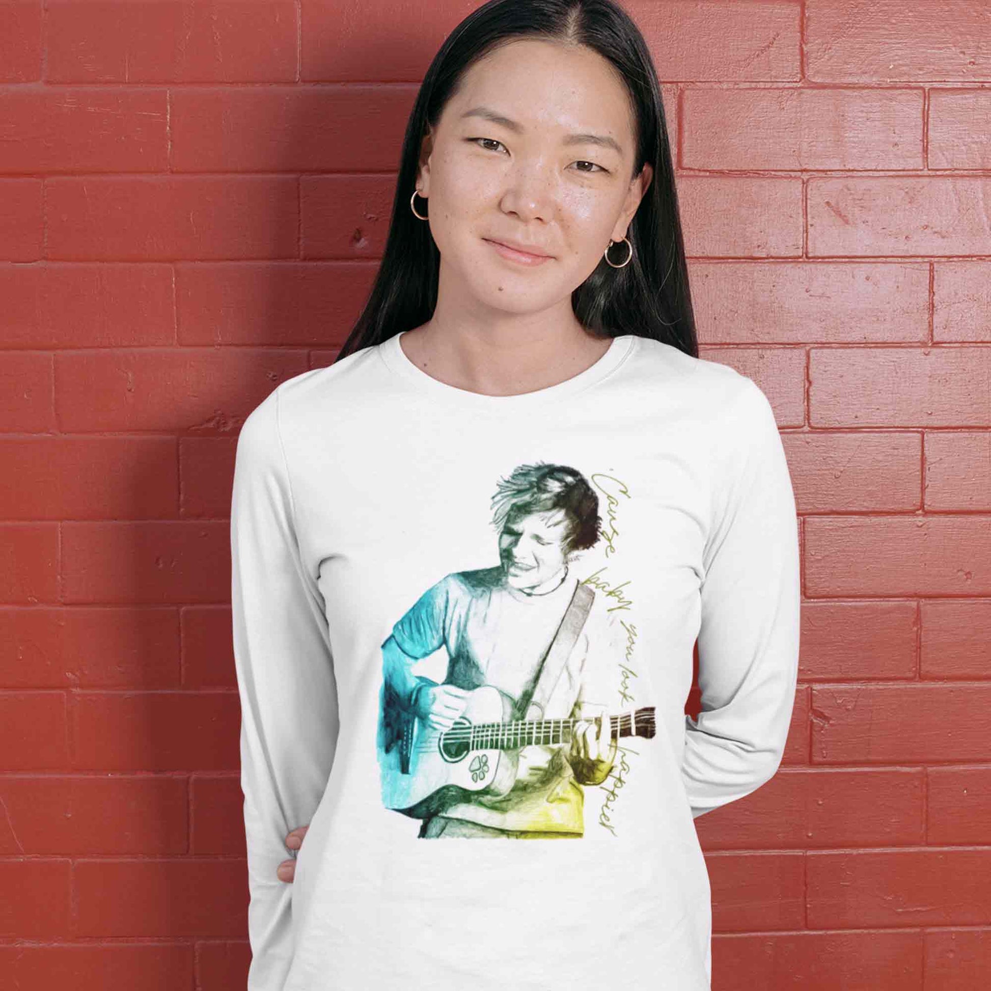 ed sheeran happier full sleeves long sleeves music band buy online india the banyan tee tbt men women girls boys unisex white