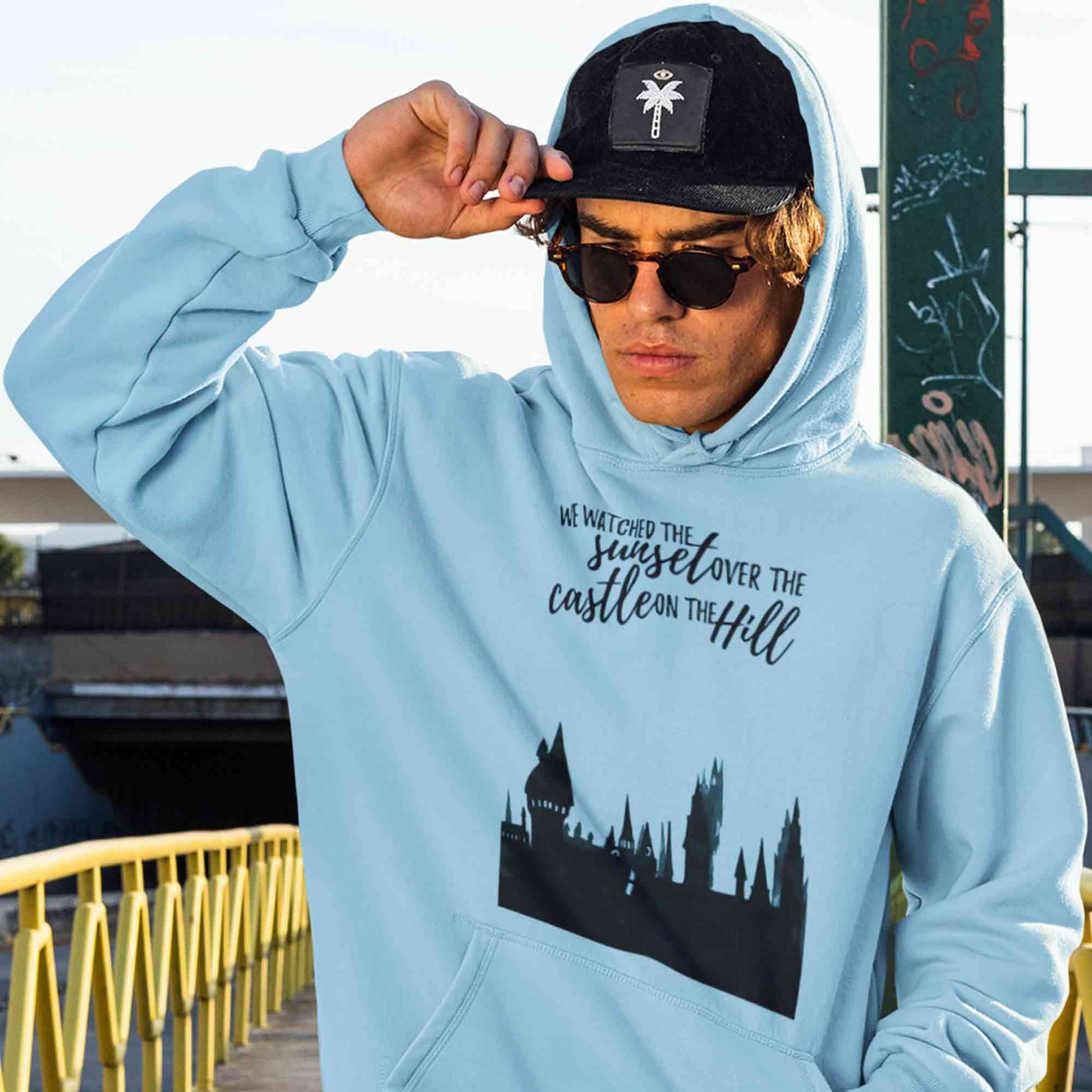 ed sheeran castle on the hill hoodie hooded sweatshirt winterwear music band buy online united states usa the banyan tee tbt men women girls boys unisex baby blue