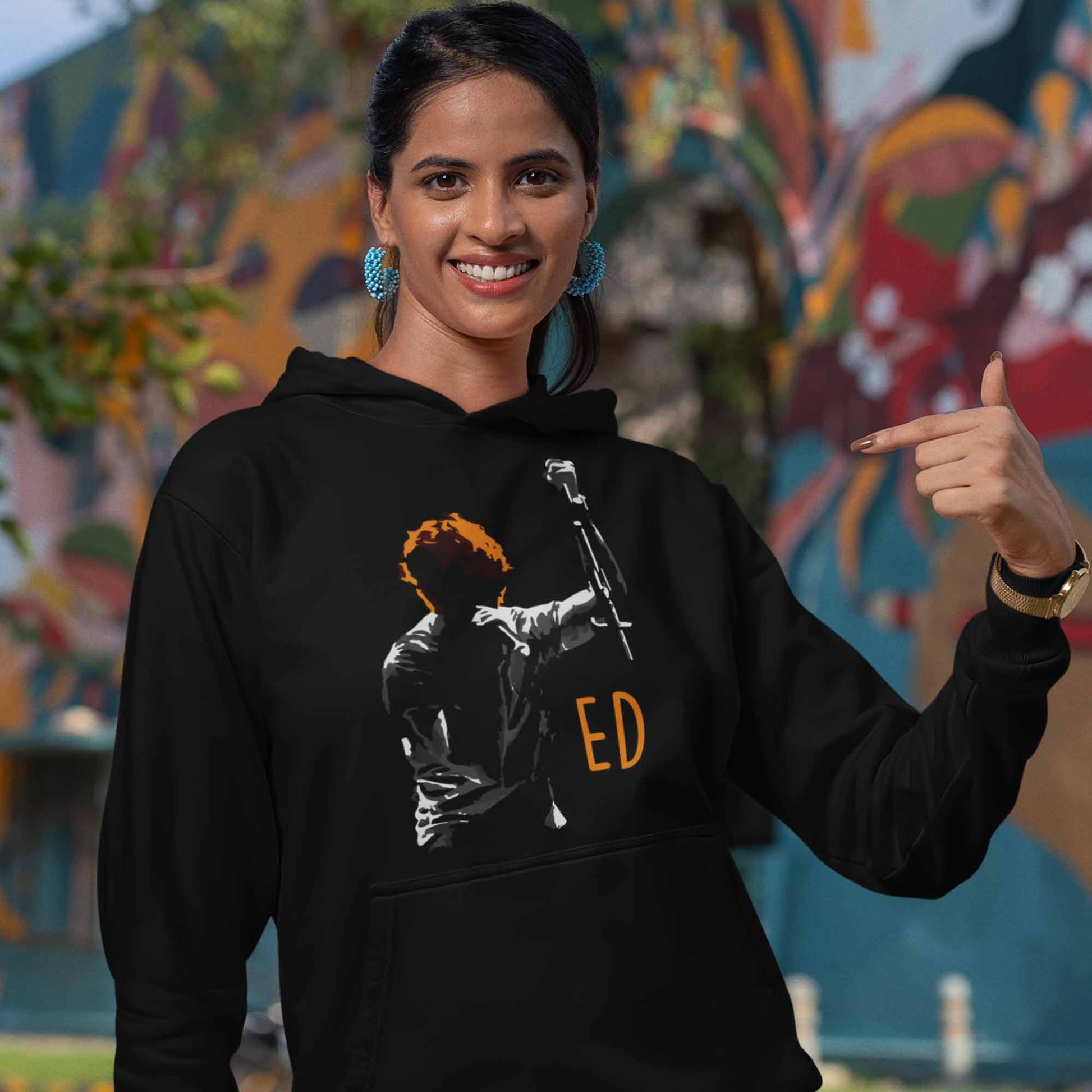 ed sheeran ed silhouette hoodie hooded sweatshirt winterwear music band buy online united states usa the banyan tee tbt men women girls boys unisex black