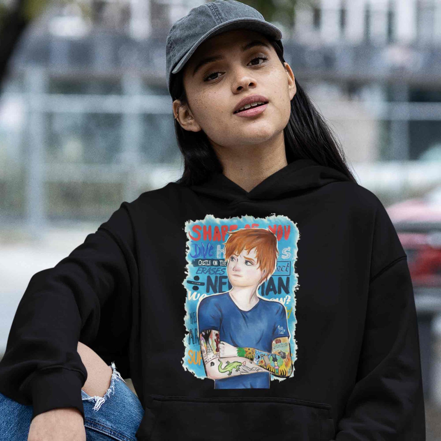 ed sheeran teddy hoodie hooded sweatshirt winterwear music band buy online united states usa the banyan tee tbt men women girls boys unisex black