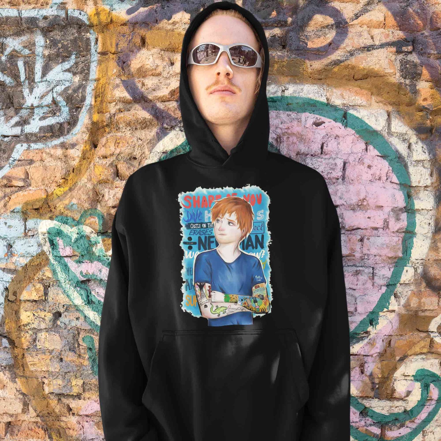 ed sheeran teddy hoodie hooded sweatshirt winterwear music band buy online united states usa the banyan tee tbt men women girls boys unisex black