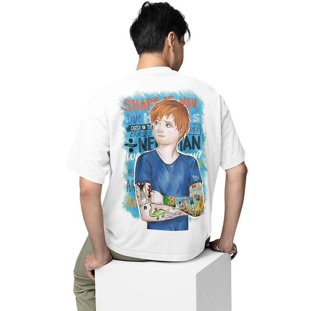 ed sheeran oversized t shirt - teddy music t-shirt white buy online india the banyan tee tbt men women girls boys unisex