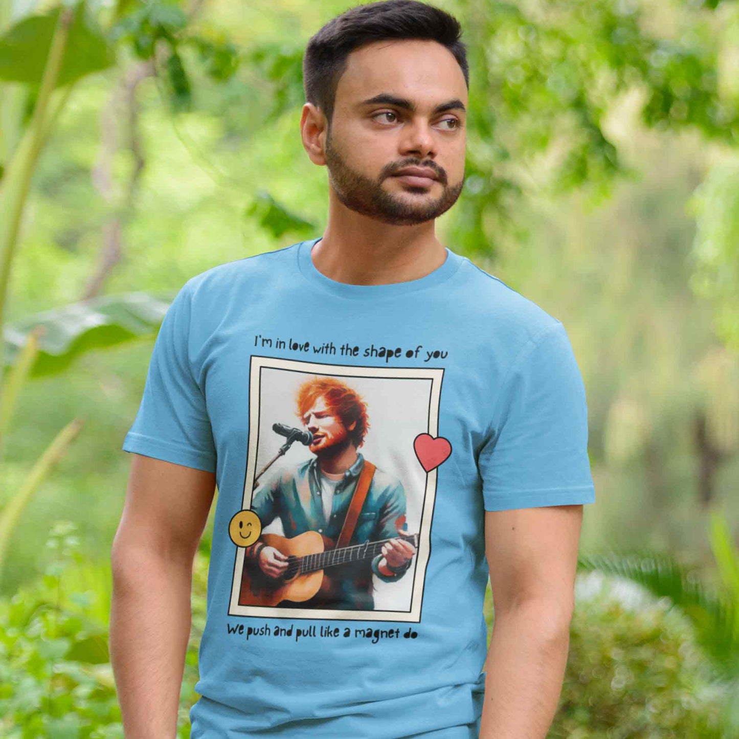 ed sheeran shape of you t-shirt music band buy online united states of america usa the banyan tee tbt men women girls boys unisex sky blue