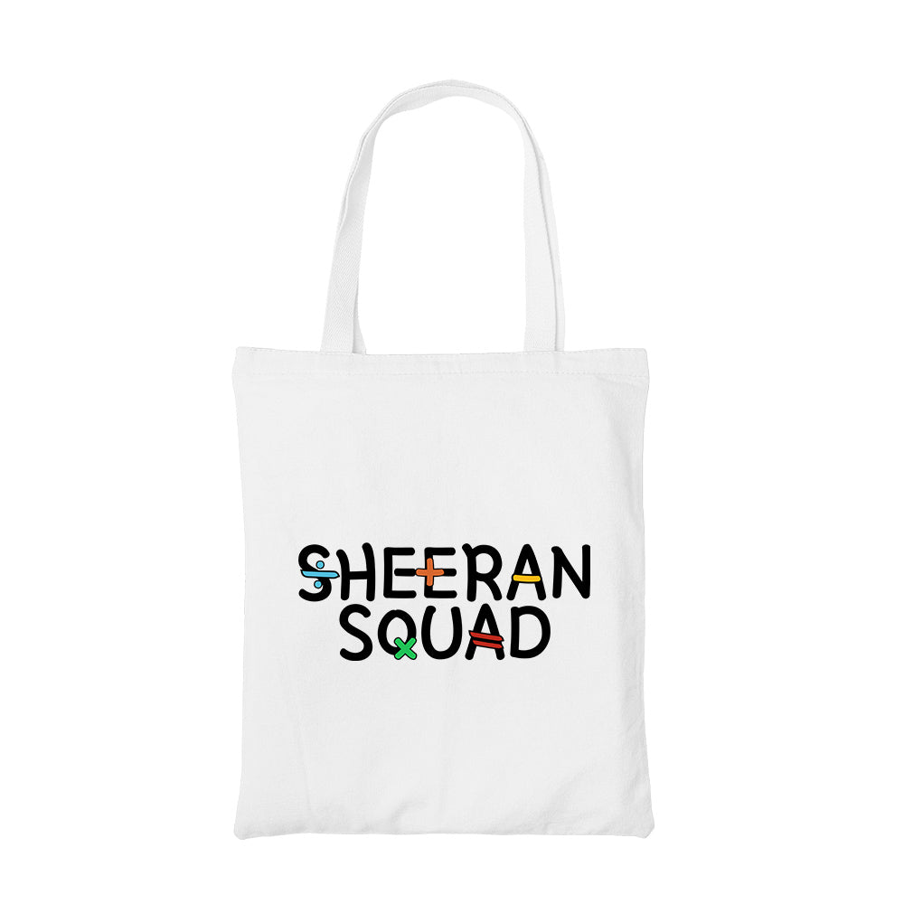 ed sheeran sheeran squad tote bag cotton printed music band buy online united states usa the banyan tee tbt men women girls boys unisex