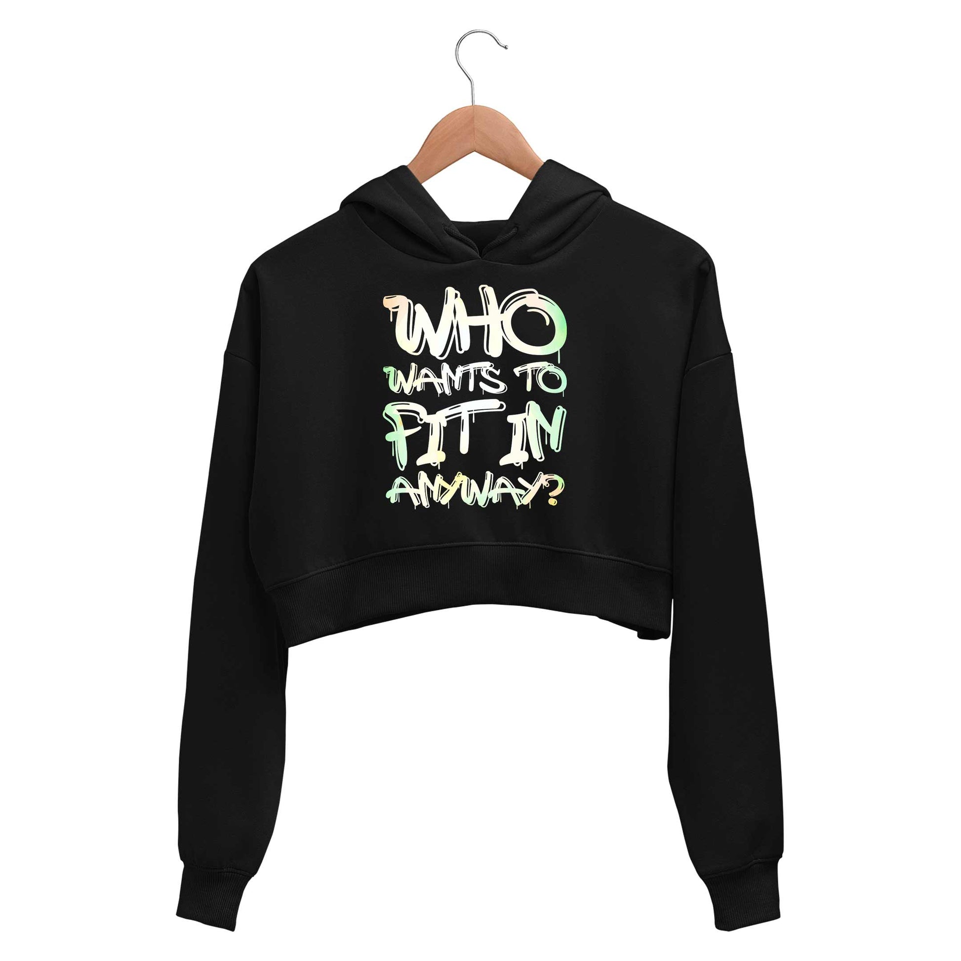 ed sheeran nobody wants to fit in - i don't care crop hoodie hooded sweatshirt upper winterwear music band buy online india the banyan tee tbt men women girls boys unisex black