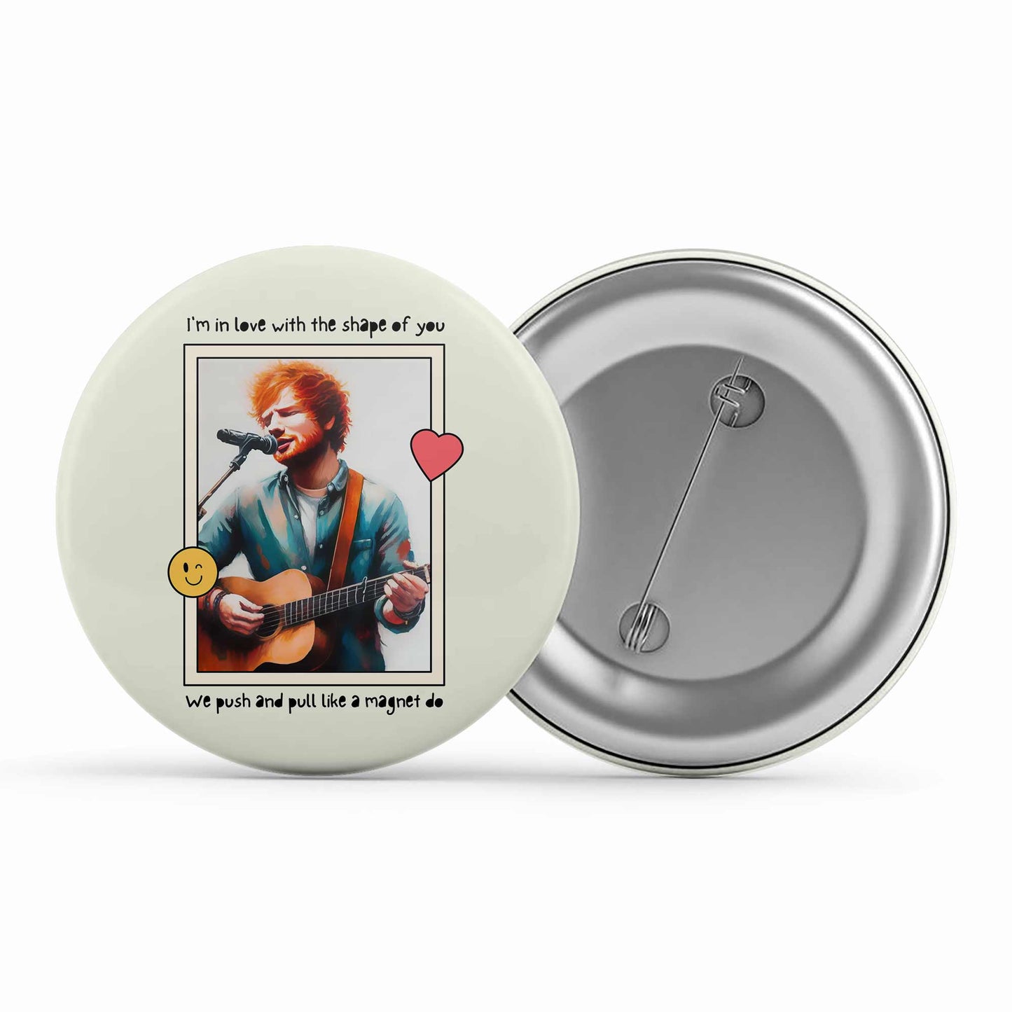 ed sheeran shape of you badge pin button music band buy online united states of america usa the banyan tee tbt men women girls boys unisex