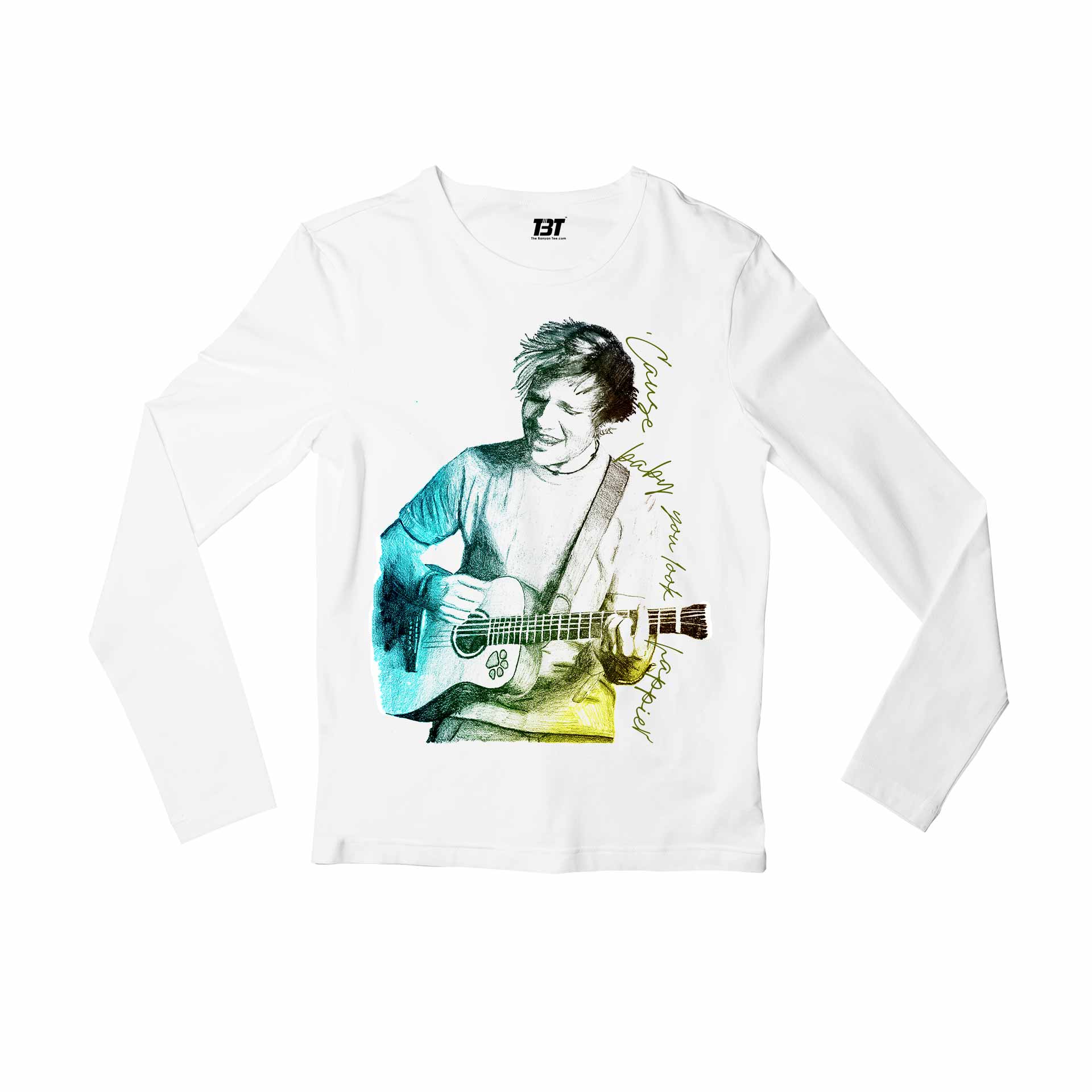 ed sheeran happier full sleeves long sleeves music band buy online india the banyan tee tbt men women girls boys unisex white