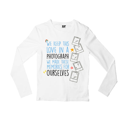 ed sheeran love in a photograph full sleeves long sleeves music band buy online india the banyan tee tbt men women girls boys unisex white