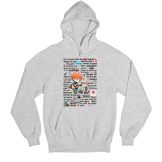 ed sheeran doodle hoodie hooded sweatshirt winterwear music band buy online united states usa the banyan tee tbt men women girls boys unisex gray
