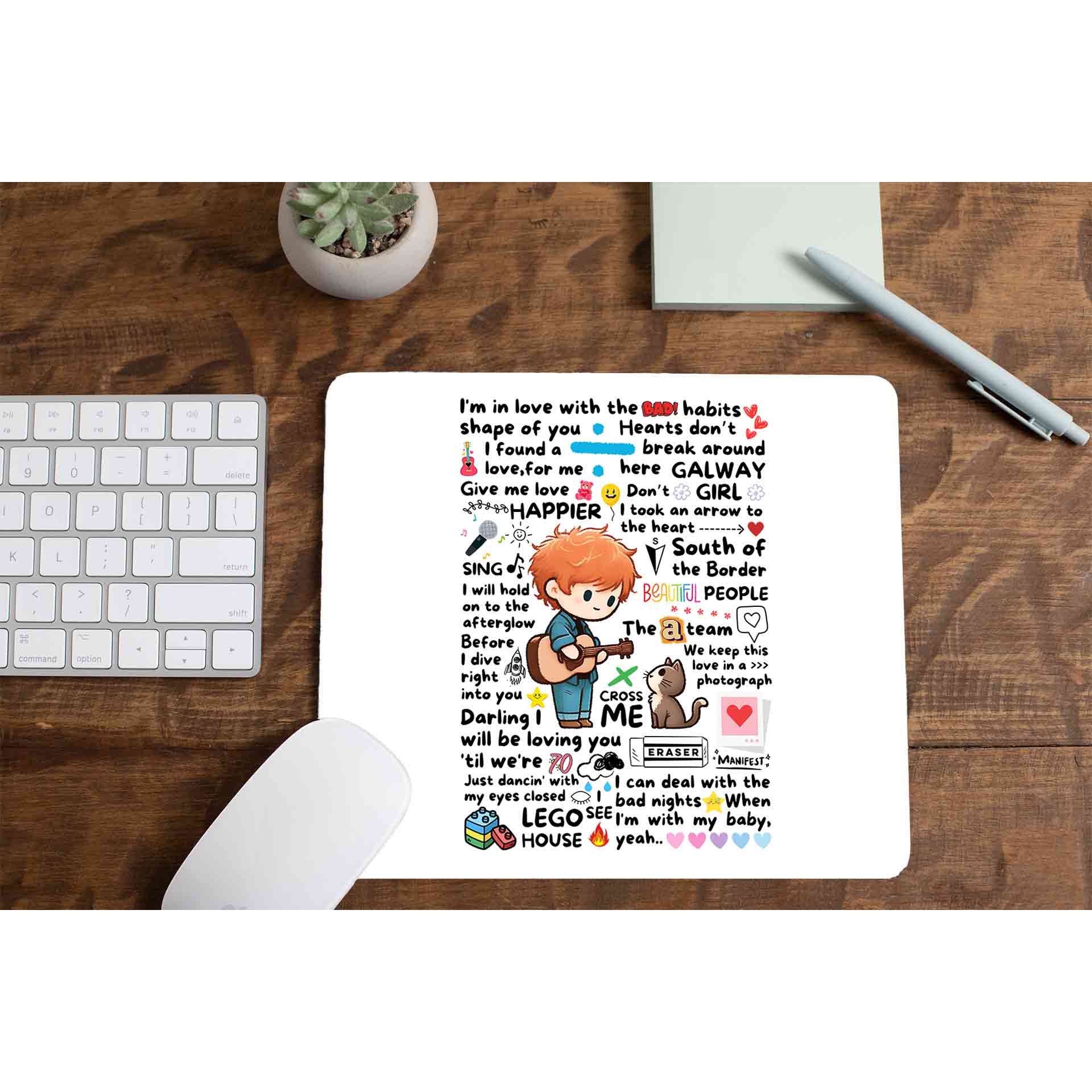 ed sheeran doodle mousepad logitech large anime music band buy online united states of america usa the banyan tee tbt men women girls boys unisex