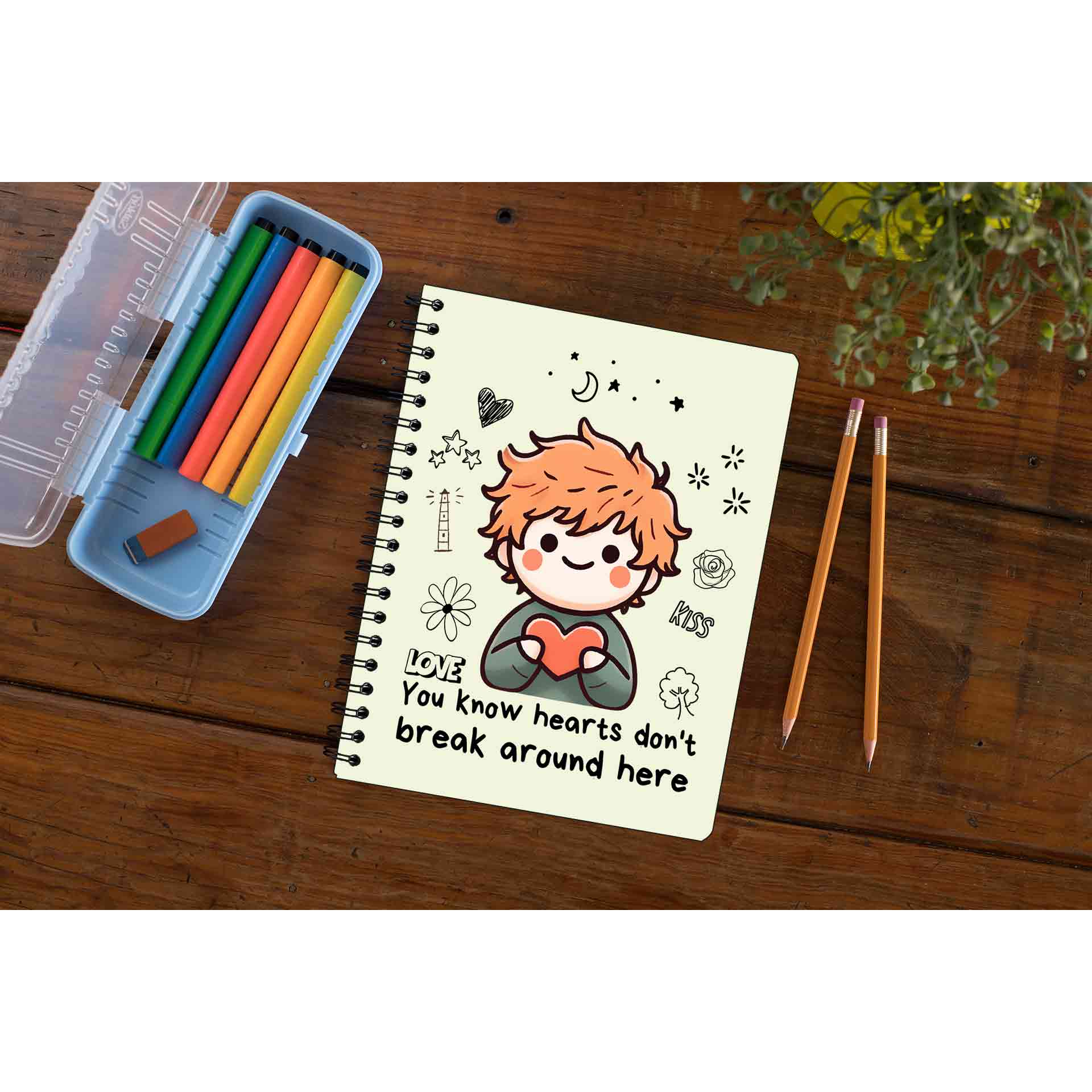 ed sheeran hearts don't break around here notebook notepad diary buy online united states of america usa the banyan tee tbt unruled