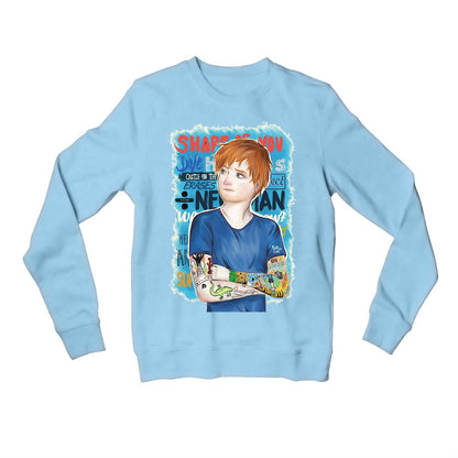 ed sheeran teddy sweatshirt upper winterwear music band buy online united states of america usa the banyan tee tbt men women girls boys unisex baby blue