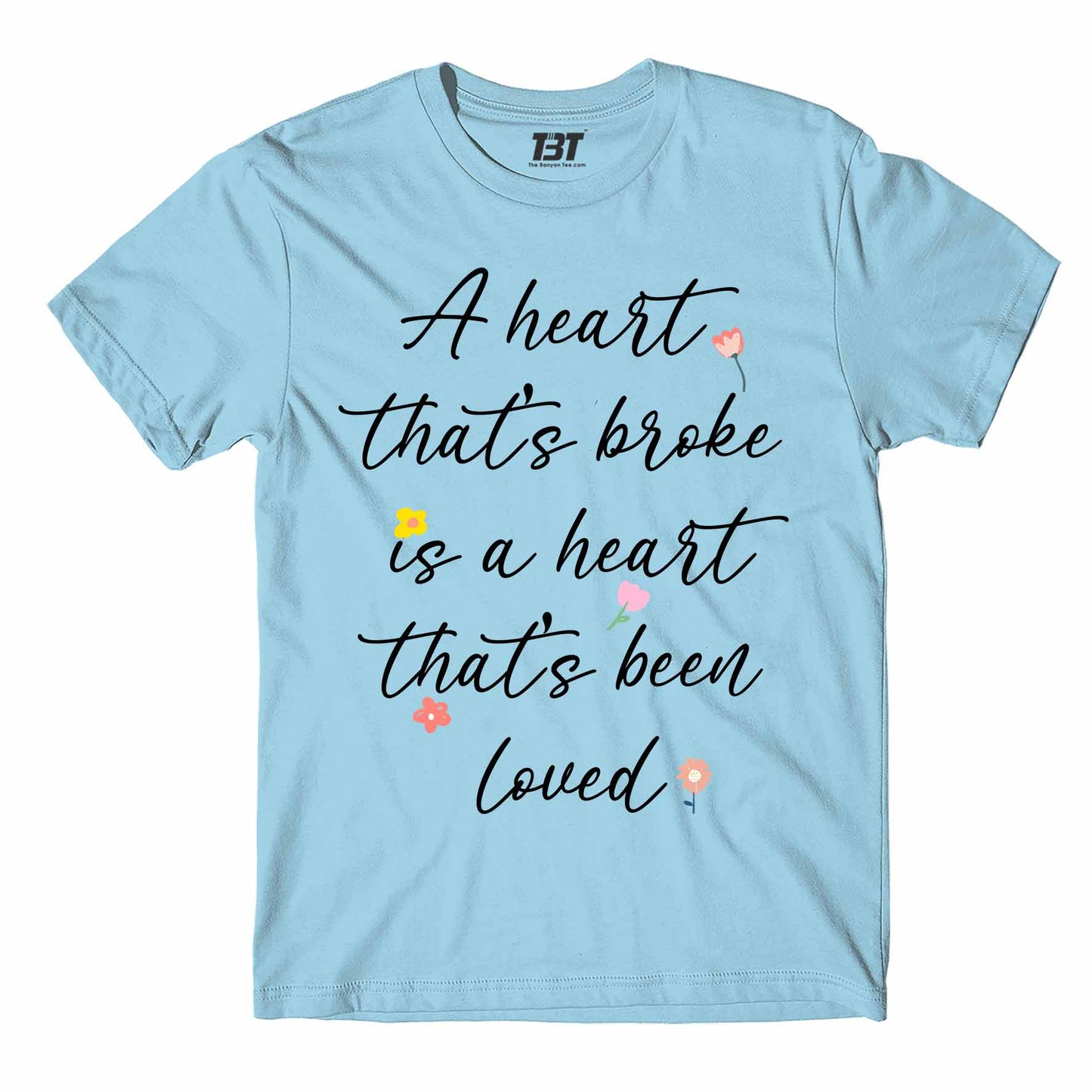 ed sheeran a heart that's broke - supermarket flowers t-shirt music band buy online usa united states the banyan tee tbt men women girls boys unisex Ocean Blue