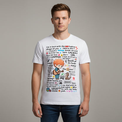 ed sheeran doodle t-shirt music band buy online united states of america usa the banyan tee tbt men women girls boys unisex baby pink