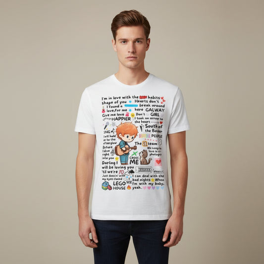 ed sheeran doodle t-shirt music band buy online united states of america usa the banyan tee tbt men women girls boys unisex baby pink