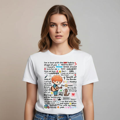 ed sheeran doodle t-shirt music band buy online united states of america usa the banyan tee tbt men women girls boys unisex baby pink