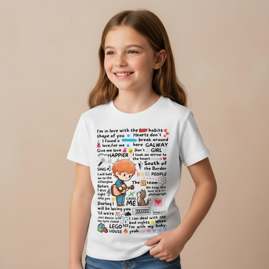 ed sheeran doodle t-shirt music band buy online united states of america usa the banyan tee tbt men women girls boys unisex baby pink