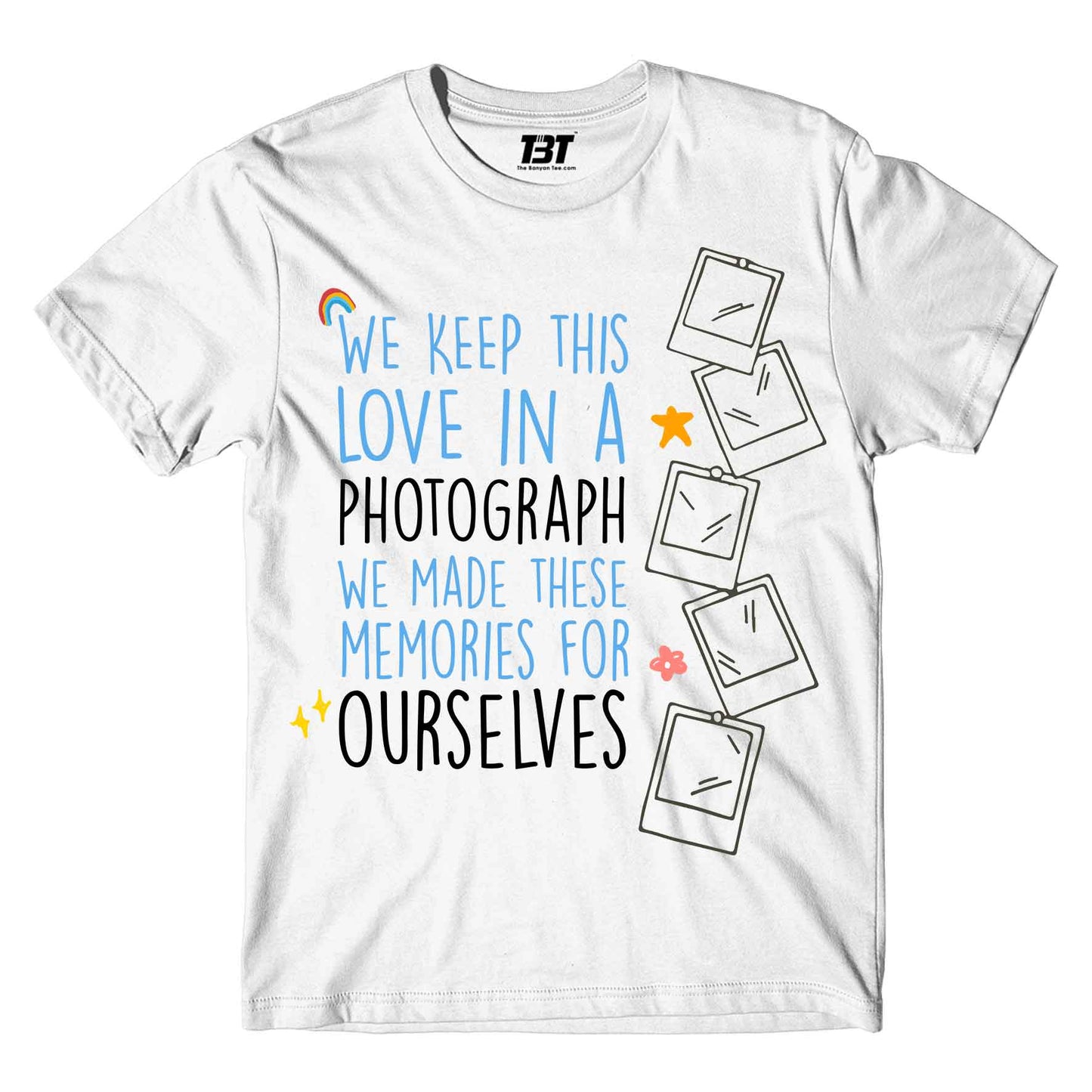 ed sheeran love in a photograph t-shirt music band buy online usa united states the banyan tee tbt men women girls boys unisex white