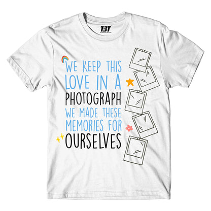 ed sheeran love in a photograph t-shirt music band buy online usa united states the banyan tee tbt men women girls boys unisex white