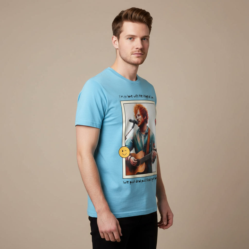 ed sheeran shape of you t-shirt music band buy online united states of america usa the banyan tee tbt men women girls boys unisex sky blue