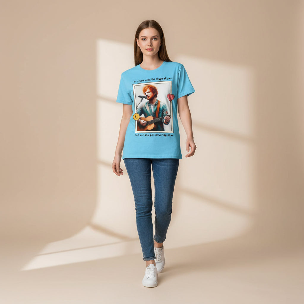 ed sheeran shape of you t-shirt music band buy online united states of america usa the banyan tee tbt men women girls boys unisex sky blue