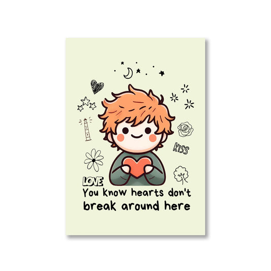 ed sheeran hearts don't break around here poster wall art buy online united states of america usa the banyan tee tbt a4