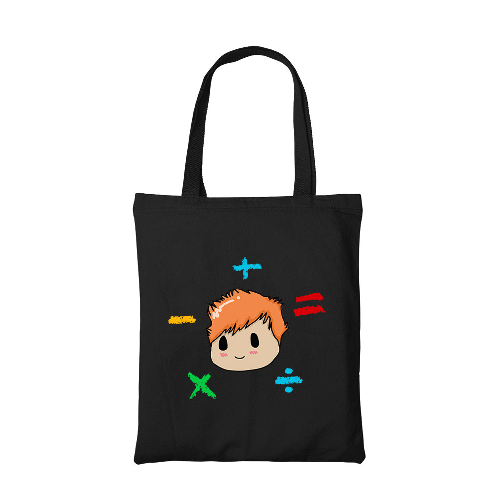 ed sheeran album math tote bag hand printed cotton women men unisex