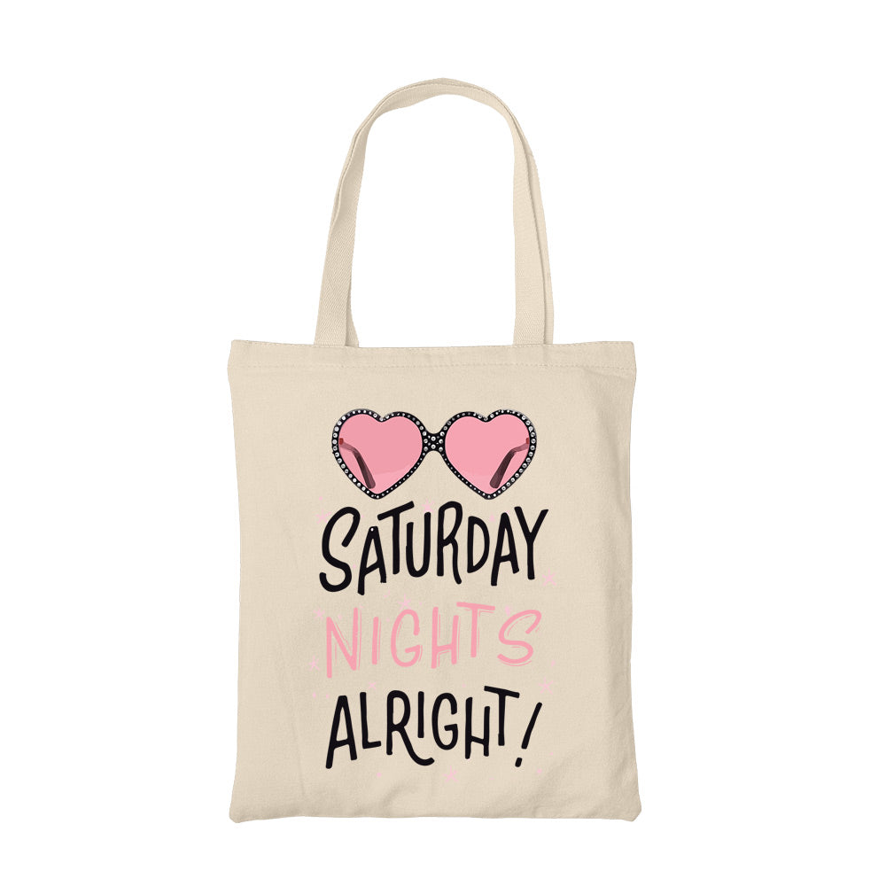 elton john saturday nights alright tote bag hand printed cotton women men unisex