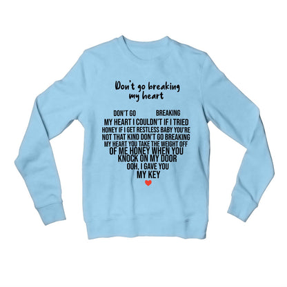 elton john don't go breaking my heart sweatshirt upper winterwear music band buy online united states of america usa the banyan tee tbt men women girls boys unisex baby blue