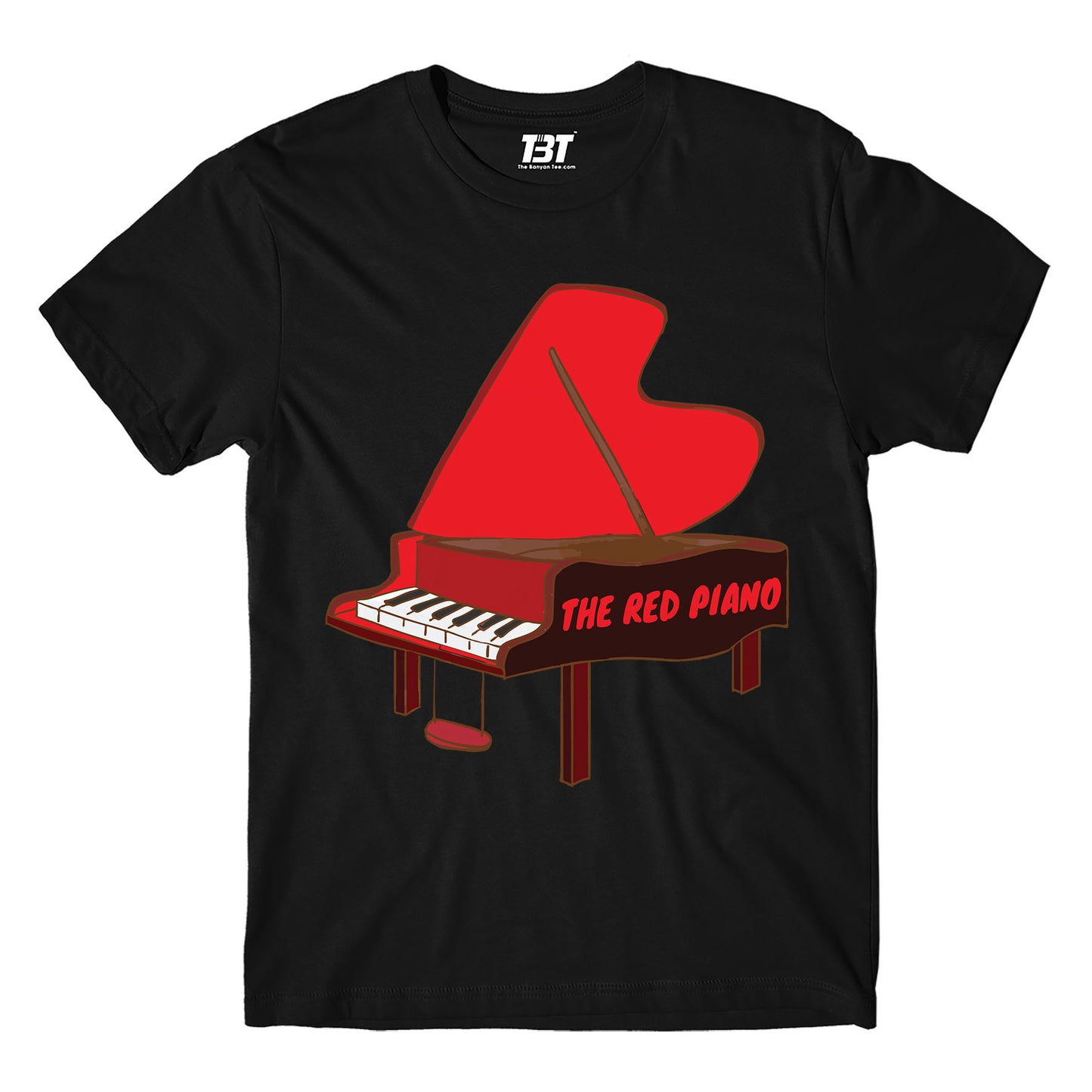 elton john the red piano t-shirt music band buy online usa united states the banyan tee tbt men women girls boys unisex black