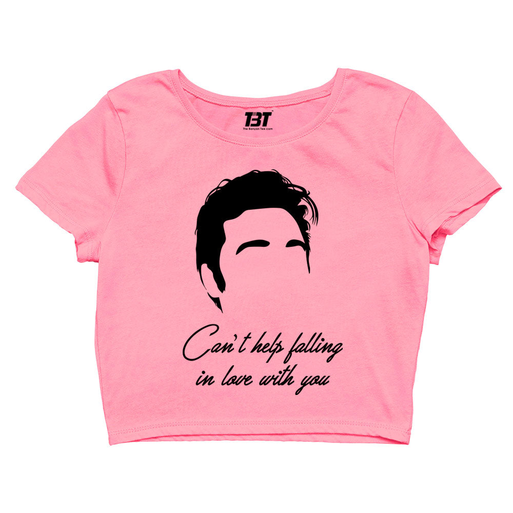 elvis presley can't help falling in love with you crop top music band buy online united states of america usa the banyan tee tbt men women girls boys unisex Sky Blue