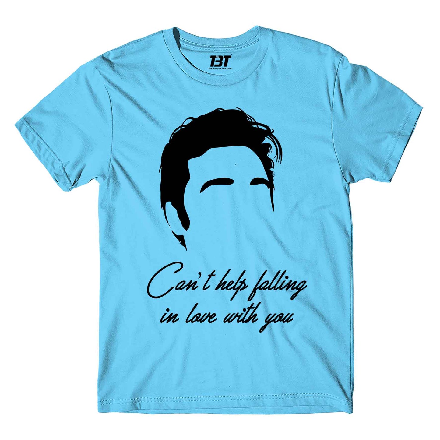 elvis presley can't help falling in love with you t-shirt music band buy online united states of america usa the banyan tee tbt men women girls boys unisex Sky Blue