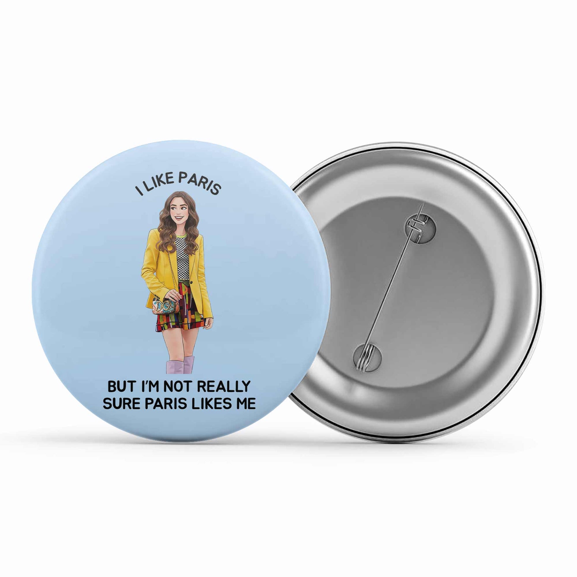 emily in paris i like paris badge pin button tv & movies buy online united states usa the banyan tee tbt men women girls boys unisex  