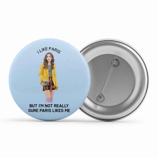 emily in paris i like paris badge pin button tv & movies buy online united states usa the banyan tee tbt men women girls boys unisex  