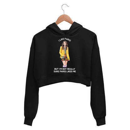emily in paris i like paris crop hoodie hooded sweatshirt upper winterwear tv & movies buy online united states usa the banyan tee tbt men women girls boys unisex black 