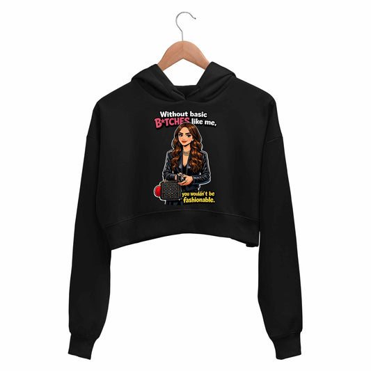 emily in paris fashionable crop hoodie hooded sweatshirt upper winterwear tv & movies buy online united states usa the banyan tee tbt men women girls boys unisex black 