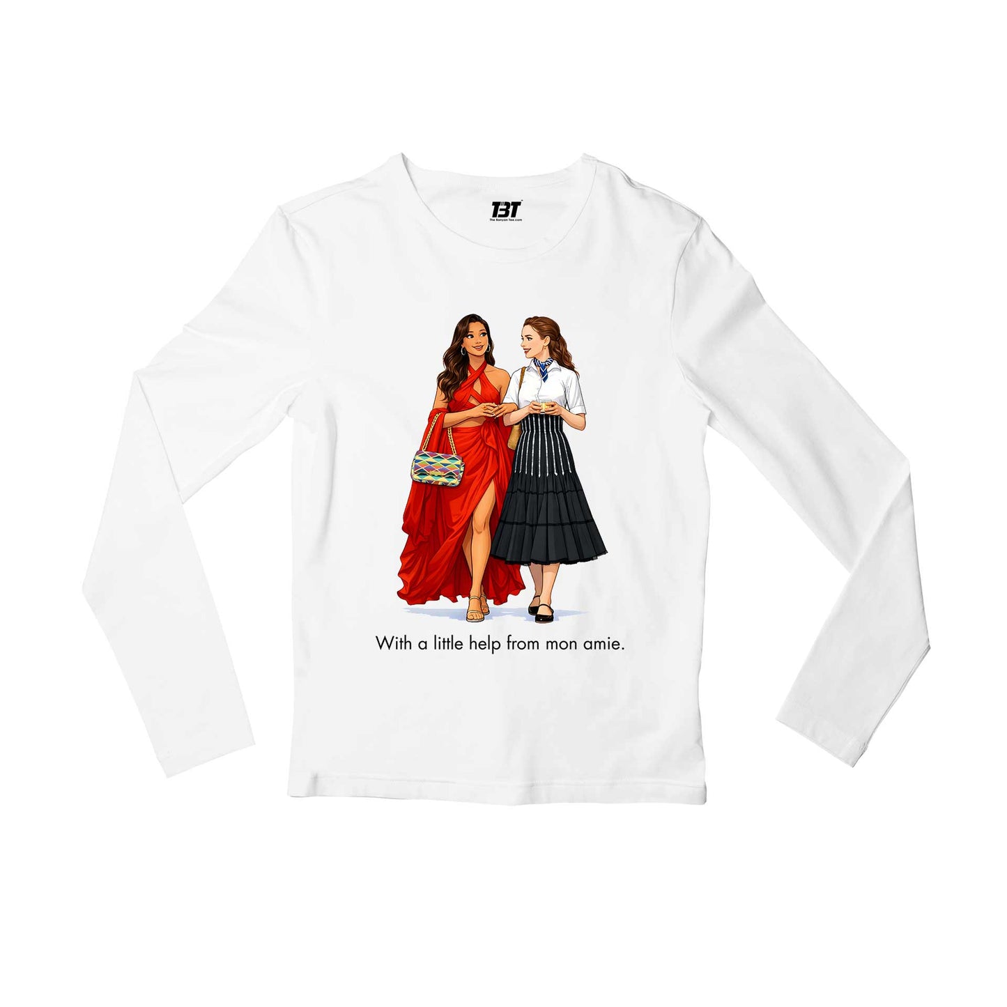 emily in paris mon amie full sleeves long sleeves tv & movies buy online united states usa the banyan tee tbt men women girls boys unisex white 