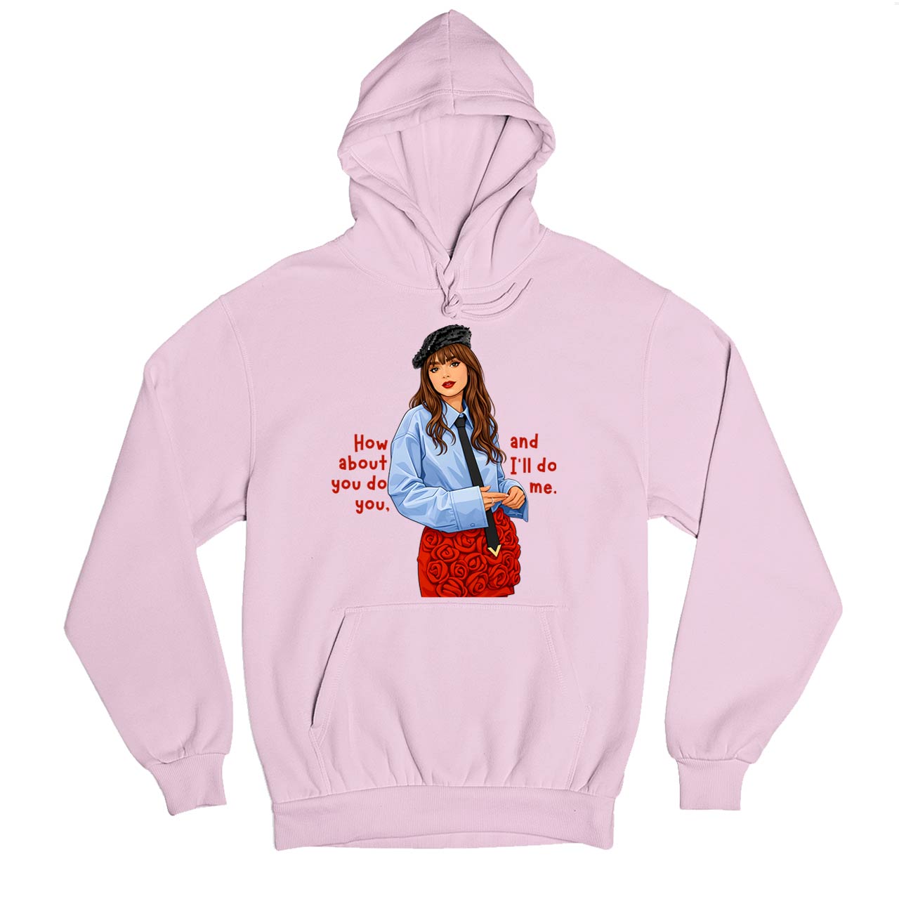 emily in paris how about you do you hoodie hooded sweatshirt winterwear tv & movies buy online united states usa the banyan tee tbt men women girls boys unisex baby pink 