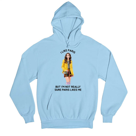 emily in paris i like paris hoodie hooded sweatshirt winterwear tv & movies buy online united states usa the banyan tee tbt men women girls boys unisex baby blue 