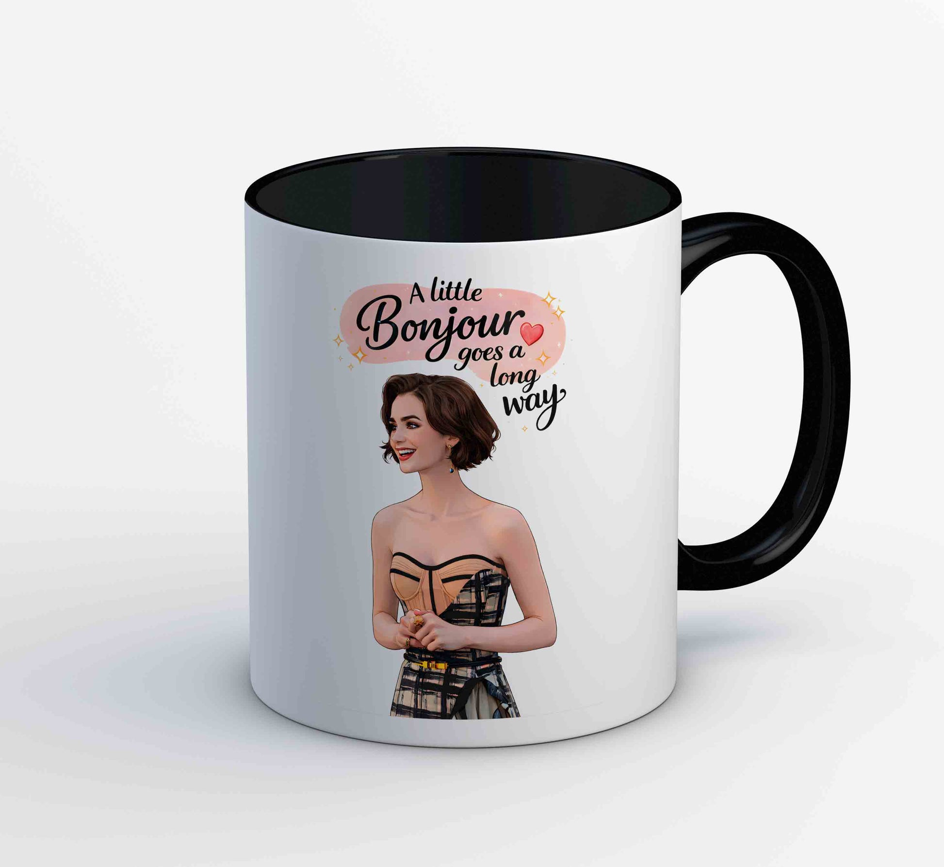 emily in paris a little bonjour mug coffee ceramic tv & movies buy online united states usa the banyan tee tbt men women girls boys unisex  