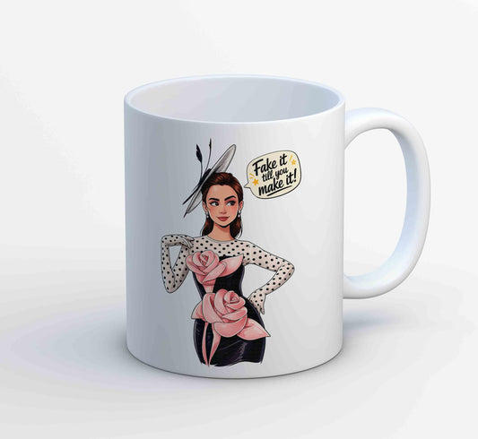 emily in paris fake it till you make it mug coffee ceramic tv & movies buy online united states usa the banyan tee tbt men women girls boys unisex  