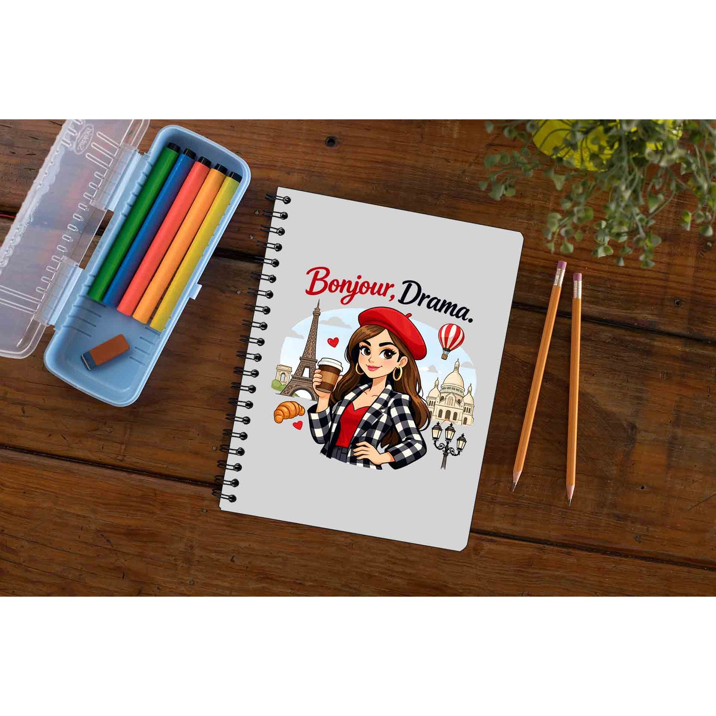 emily in paris bonjour drama notebook notepad diary buy online united states usa the banyan tee tbt unruled 