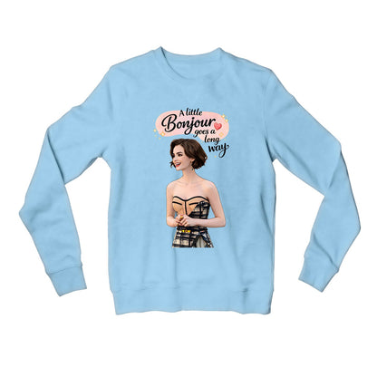 emily in paris a little bonjour sweatshirt upper winterwear tv & movies buy online united states usa the banyan tee tbt men women girls boys unisex baby blue 