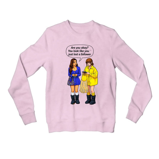 emily in paris lost a follower sweatshirt upper winterwear tv & movies buy online united states usa the banyan tee tbt men women girls boys unisex baby pink 