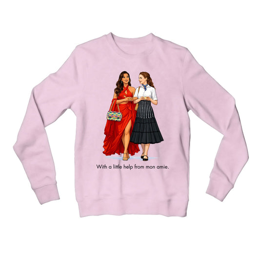 emily in paris mon amie sweatshirt upper winterwear tv & movies buy online united states usa the banyan tee tbt men women girls boys unisex baby pink 