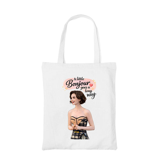 emily in paris a little bonjour tote bag cotton printed tv & movies buy online united states usa the banyan tee tbt men women girls boys unisex  