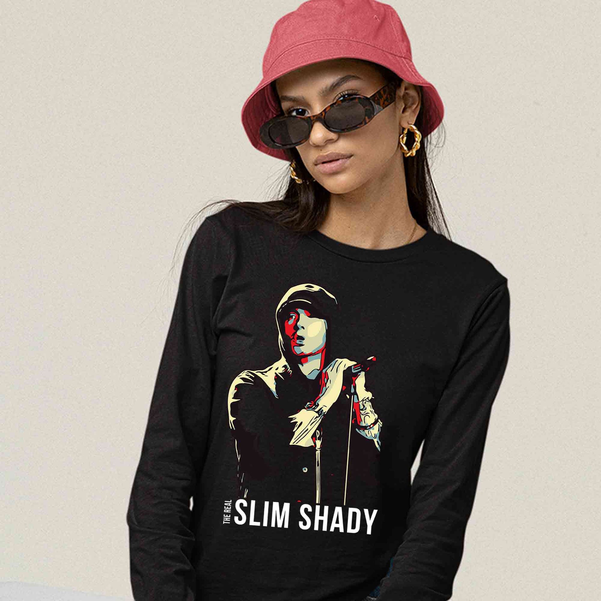 eminem the real slim shady full sleeves long sleeves music band buy online india the banyan tee tbt men women girls boys unisex black