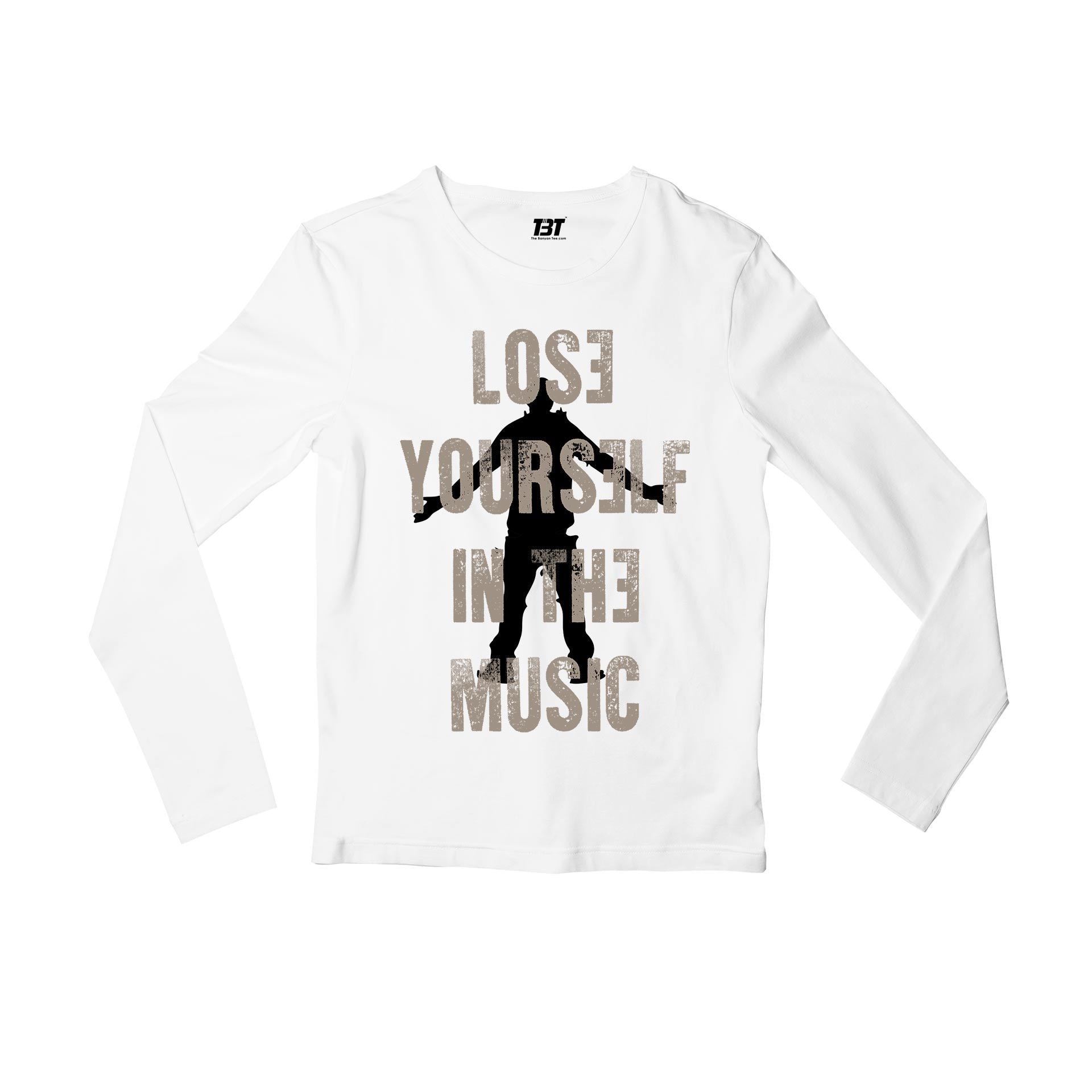 eminem lose yourself for the music full sleeves long sleeves music band buy online india the banyan tee tbt men women girls boys unisex white