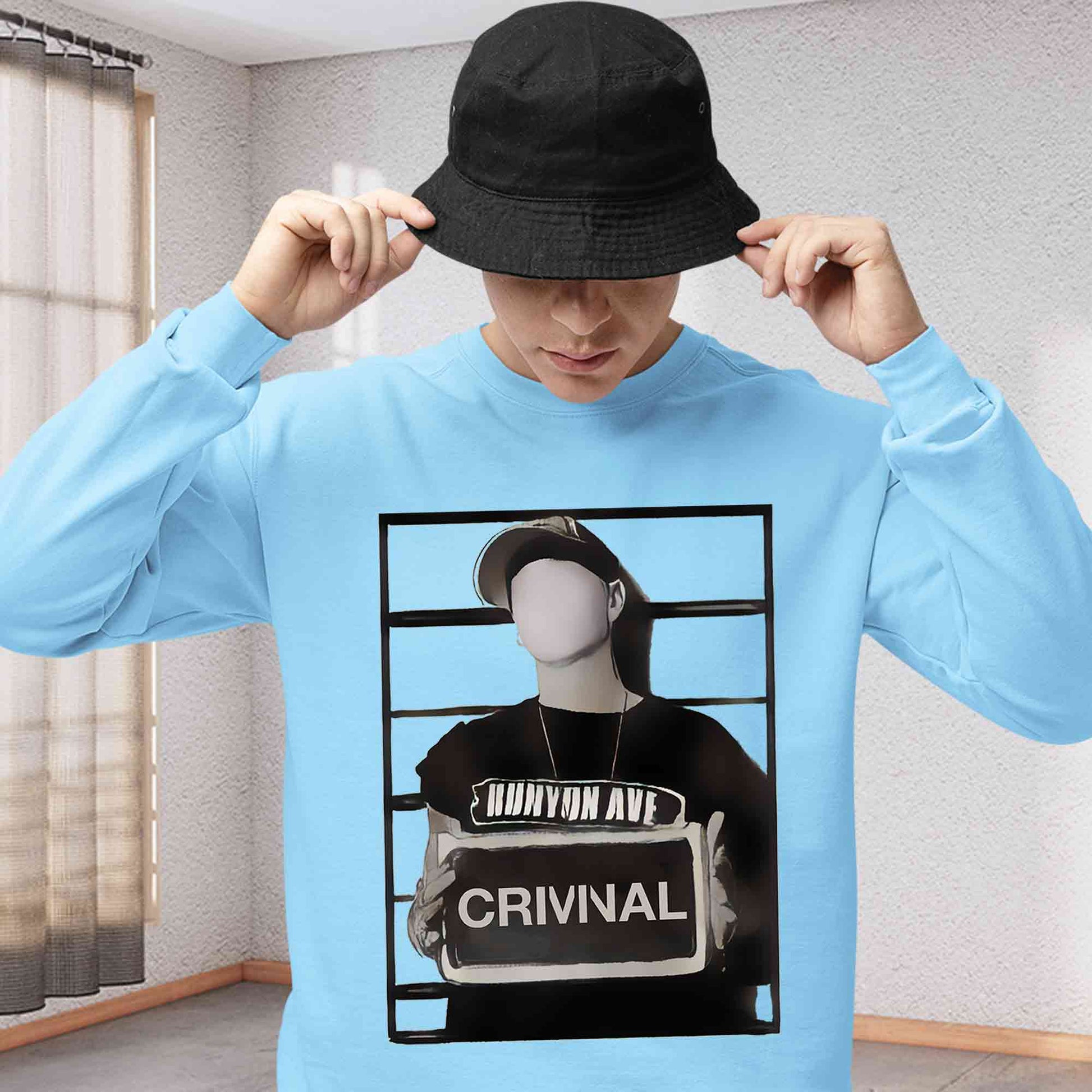 eminem criminal sweatshirt upper winterwear music band buy online united states usa the banyan tee tbt men women girls boys unisex baby blue
