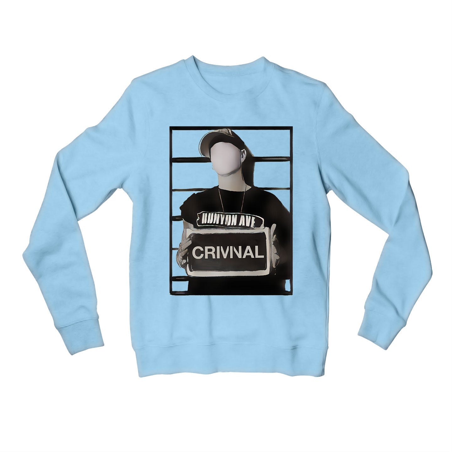 eminem criminal sweatshirt upper winterwear music band buy online united states usa the banyan tee tbt men women girls boys unisex baby blue